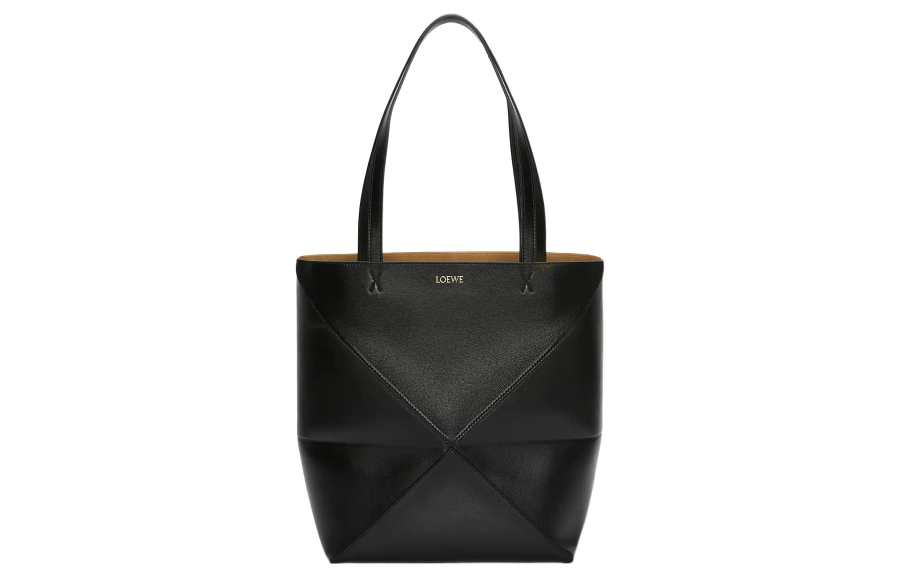 LOEWE Shiny Cow Leather Tote Bag, Shopping Bag, Handbag Medium Women's Black