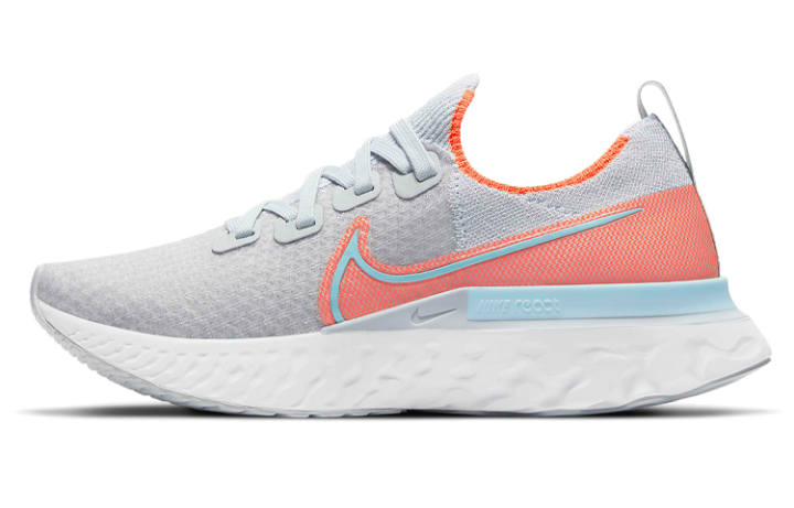 Nike Nike React Infinity Run Flyknit 1 Fabric Cushioning Slip Resistant Low top Running Shoes Women's Pink Light Gray