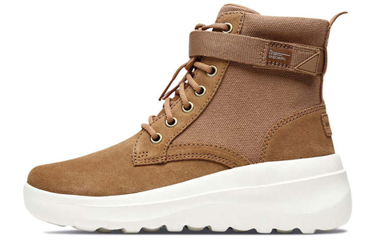 Skechers Skyhigh Ultra Comfortable Synthetic Leather, Top Grain Cow Leather High top Running Shoes Women's Brown