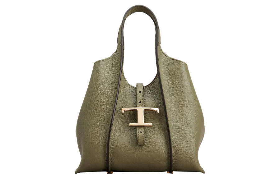 TOD'S Timeless Leather Tote Bag, Shopping Bag, Shoulder Bag, Crossbody Bag, Handbag Mini Women's Green