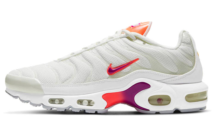 Nike Nike Air Max Plus Synthetic Leather Low top Casual Running Shoes Men's White Purple Red