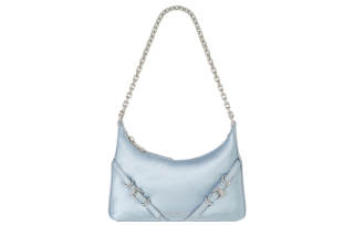Givenchy Voyou Cow Leather Handbag, Shoulder Bag Women's Light Blue