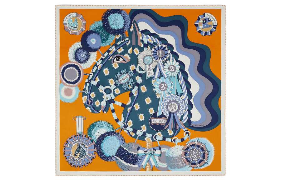 HERMES HERMES Cheval Scarves Unisex Multicolor