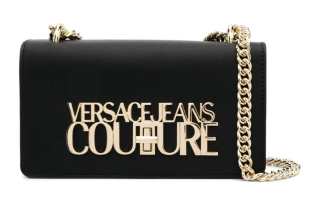 VERSACE JEANS COUTURE Leather Crossbody Bag, Shoulder Bag Women's Black