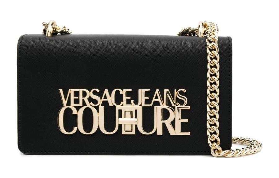 VERSACE JEANS COUTURE Leather Crossbody Bag, Shoulder Bag Women's Black