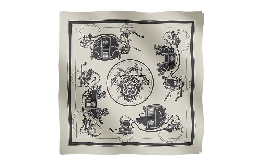 HERMES HERMES Patterned Print Scarves Unisex Beige