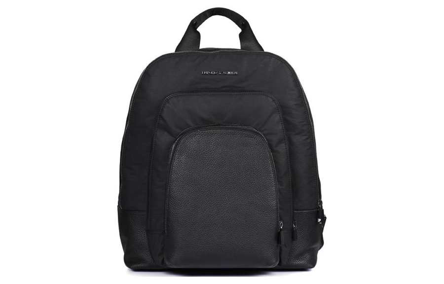 EMPORIO ARMANI Fabric With Cow Leather Backpack Large Men's Black