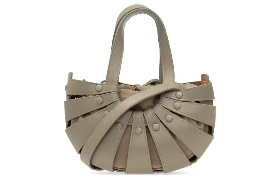 Bottega Veneta Cotton With Calfskin Shoulder Bag, Crossbody Bag, Handbag Women's Gray