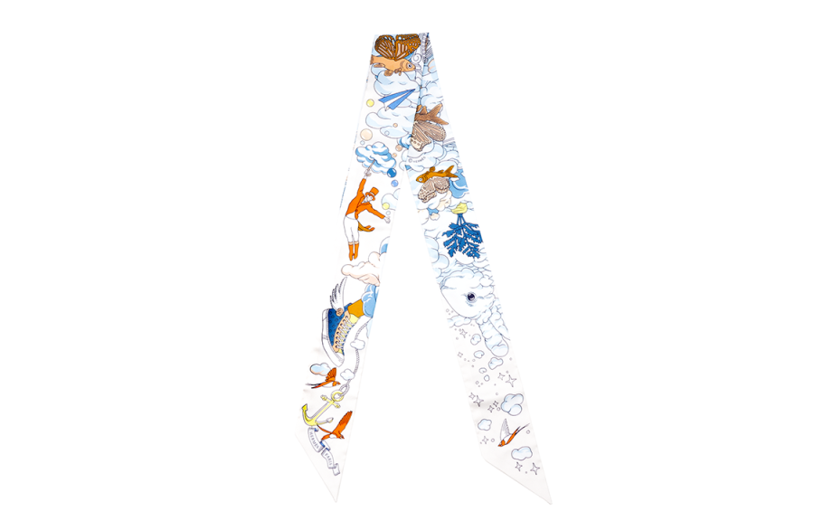HERMES HERMES Silk Scarves Women's White