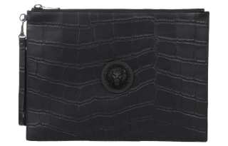 VERSUS Cow Leather Wrist Clutch Men's Black