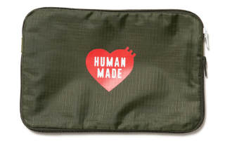 HUMAN MADE Nylon Makeup Bag Storage Bag Medium Size Women's Olive
