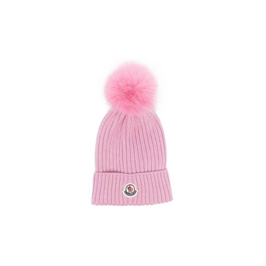 Moncler Moncler Enfant Logo patch Beanie Hat
