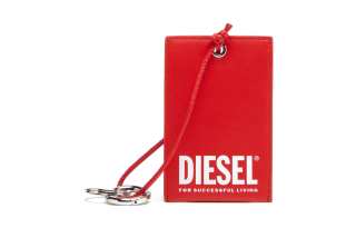 DIESEL Calfskin Card Holder Card Holder Regular Men's Red