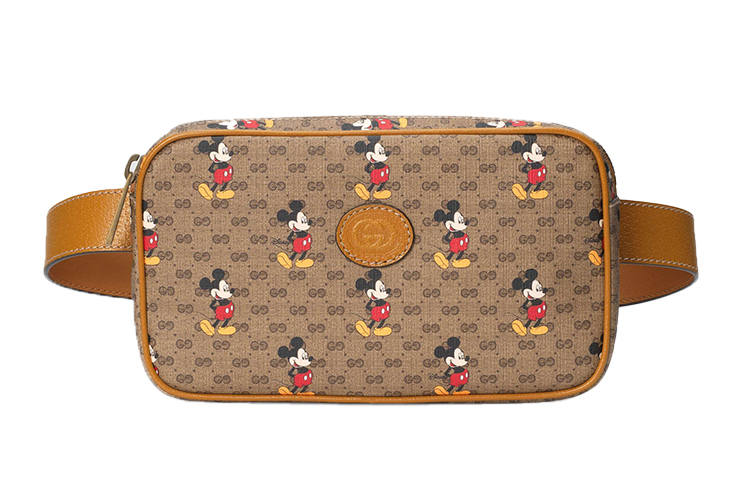 GUCCI Disney X Disney Collaboration Canvas With Leather Waist Bag Chest Bag Unisex Ebony/Brown