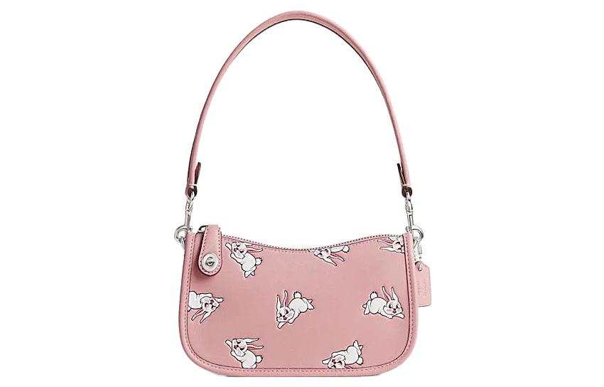 COACH X Big White Rabbit, Collaboration Swinger Cow Leather Pochette, Shoulder Bag, Handbag, Shoulder Bag Women's