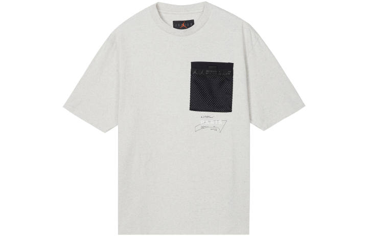 Jordan Jordan T Shirts Men's Gray Crew Neck Moderate Straight Fit