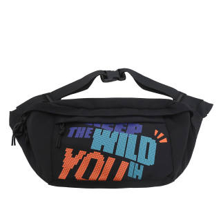SURELAPTOP Nylon Shoulder Bag Sling Bag One Shoulder Crossbody Fanny Pack Unisex Black/Ecru