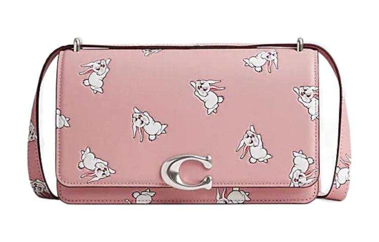 COACH Baymax Rabbit, Collaboration Bandit Cow Leather Envelope Bag, Handbag, Shoulder Bag Women's Pink