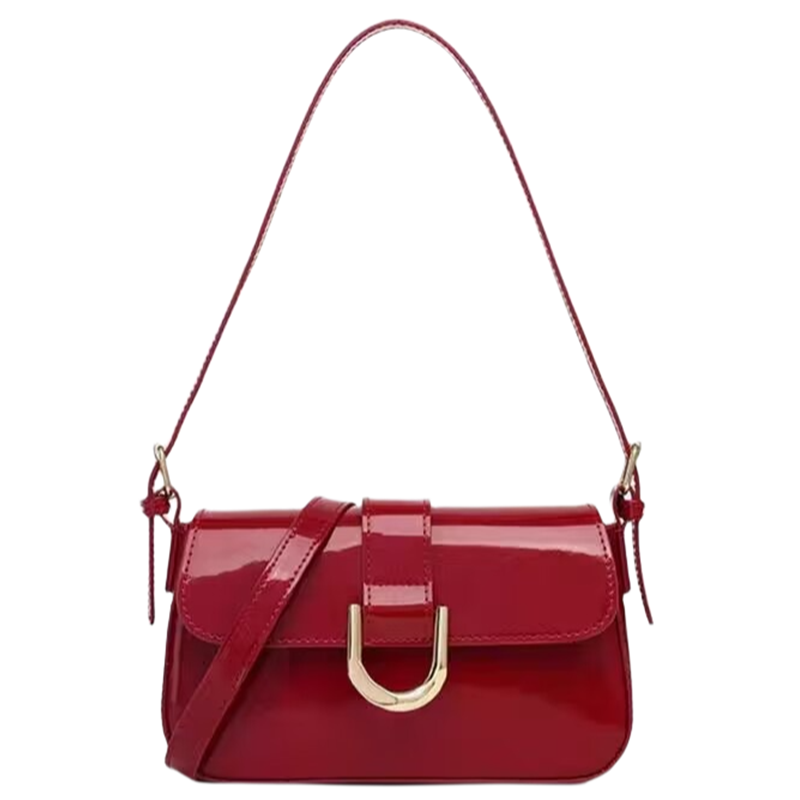 NOMK Pu Tote Bag, Shopping Bag, Shoulder Bag Women's Bright Red