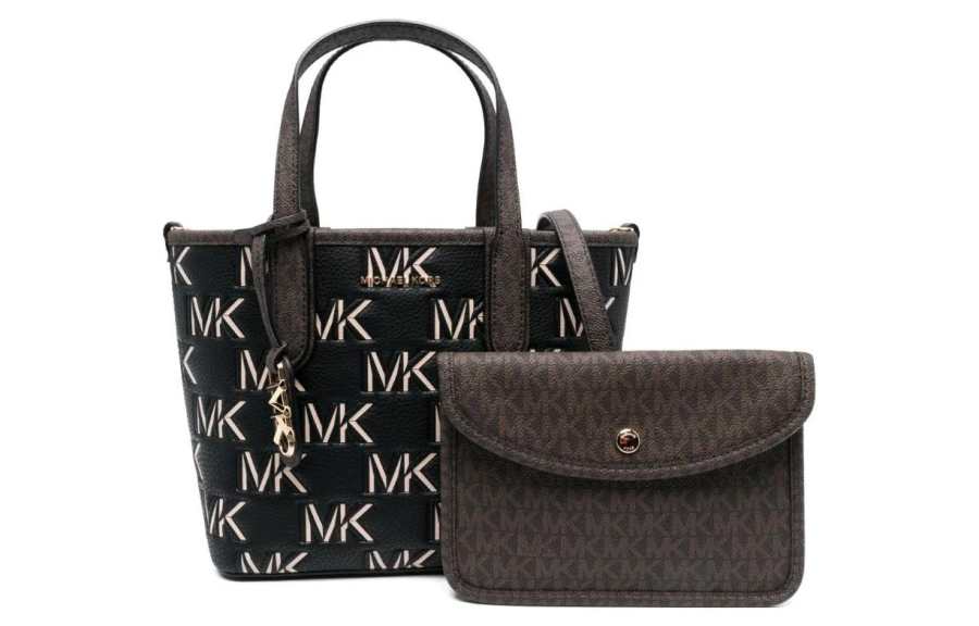 MICHAEL KORS Calfskin Tote Bag, Shopping Bag, Shoulder Bag, Handbag Women's Black