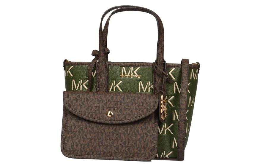 MICHAEL KORS Calfskin Tote Bag, Shopping Bag, Shoulder Bag, Handbag Women's Green