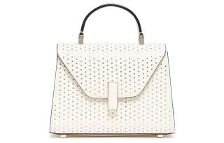 Valextra Iside Adjustable Strap Leather Shoulder Bag, Crossbody Bag, Handbag Women's White