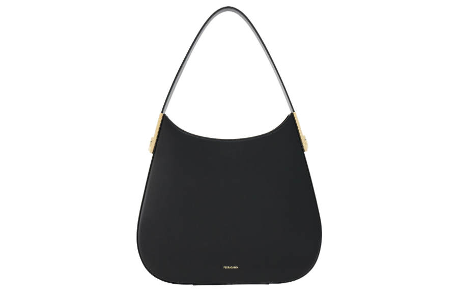FERRAGAMO Calfskin Handbag, Shoulder Bag Women's Black