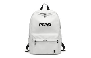 Pepsi Water Repellent PU Backpack Large Unisex Black/White