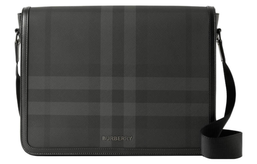 Burberry Artificial Leather With Cotton Shoulder Bag, Crossbody Bag Medium Men's Black