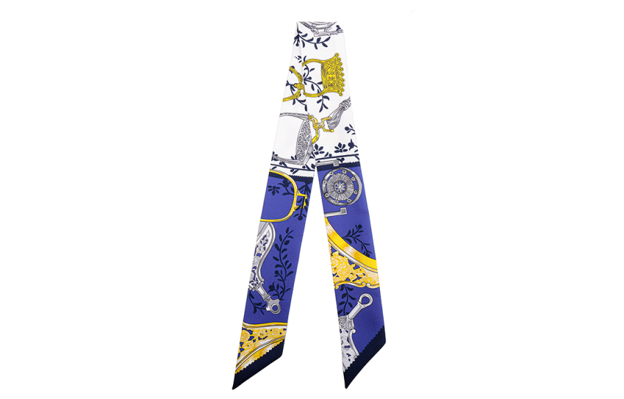 HERMES HERMES Scarves Women's Blue White Multicolor