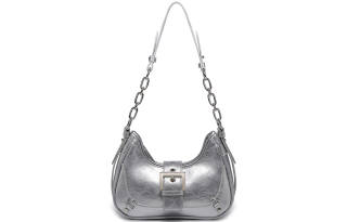 UNITE STAR Pu Underarm Shoulder Bag Regular Women's Silver/Black