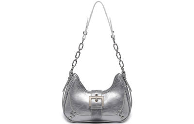 UNITE STAR Pu Underarm Shoulder Bag Regular Women's Silver/Black