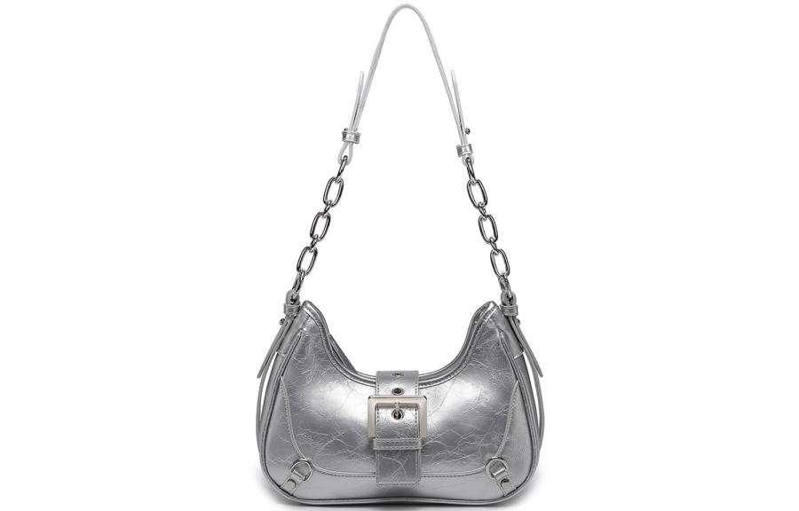 UNITE STAR Pu Underarm Shoulder Bag Regular Women's Silver/Black