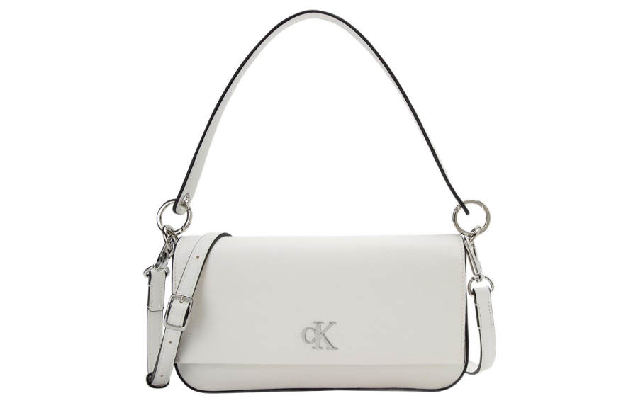 CALVIN KLEIN Synthetic Leather Envelope Bag, Handbag, Shoulder Bag Women's Ivory White