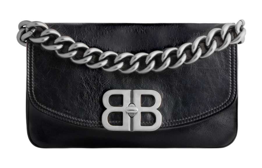 Balenciaga Calfskin Flap Bag, Crossbody Bag, Shoulder Bag Women's Black