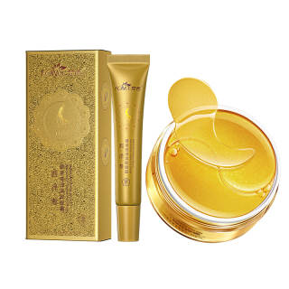 FONCE FANXI Hexapeptide Gold Eye Mask Patches 60pcs+ Shiny Tightening Eye Cream 20g Wrinkle Reducing Tightening Repairing