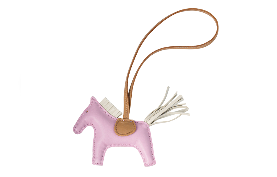 HERMES HERMES Leather Charms Unisex Aster Pink, Chalk White, Milk Tea