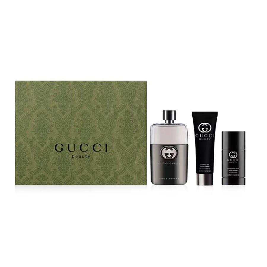 GUCCI Sinful Love Men's Eau De Toilette, Antiperspirant Scented Balm Shower Gel, Gift Box Set Three Piece Set