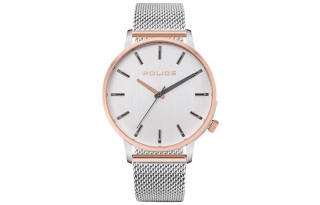 Police Wrist Watches Quartz Movement Stainless Steel Strap 42mm Silver Dial Men's Watches 30m Water Resistant