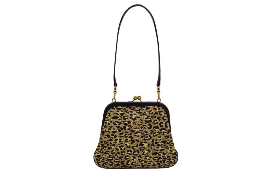 Vivienne Westwood Polyester Blended With Polyamide Portable One Shoulder Clutch Women's Leopard Print