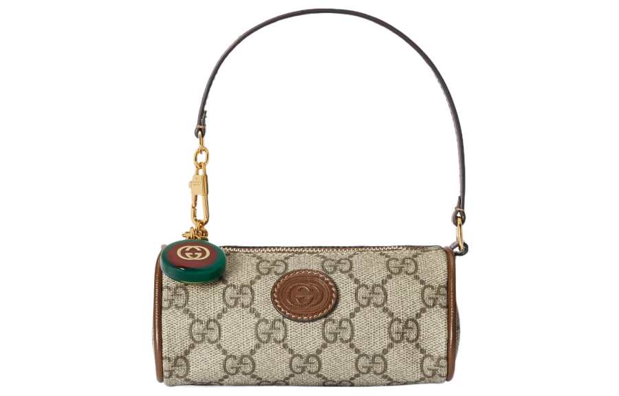 GUCCI Canvas With Leather Canvas Bag, Handbag Mini Men's Brown