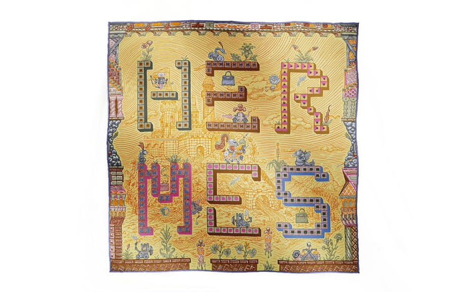 HERMES Detail Scarves Women's Yellow