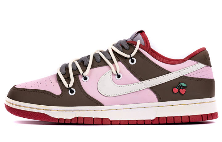 Nike Nike Dunk Slip Resistant Abrasion Resistant Low top Skateboard Shoes Women's Brown Pink