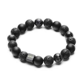 FOUNDIN Volcanic Stone Obsidian Assorted Beaded Bracelets Men's