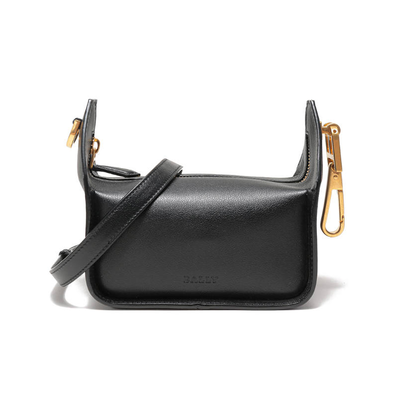 BALLY Cow Leather Pillow Bag, Crossbody Bag, Shoulder Bag Women's Black
