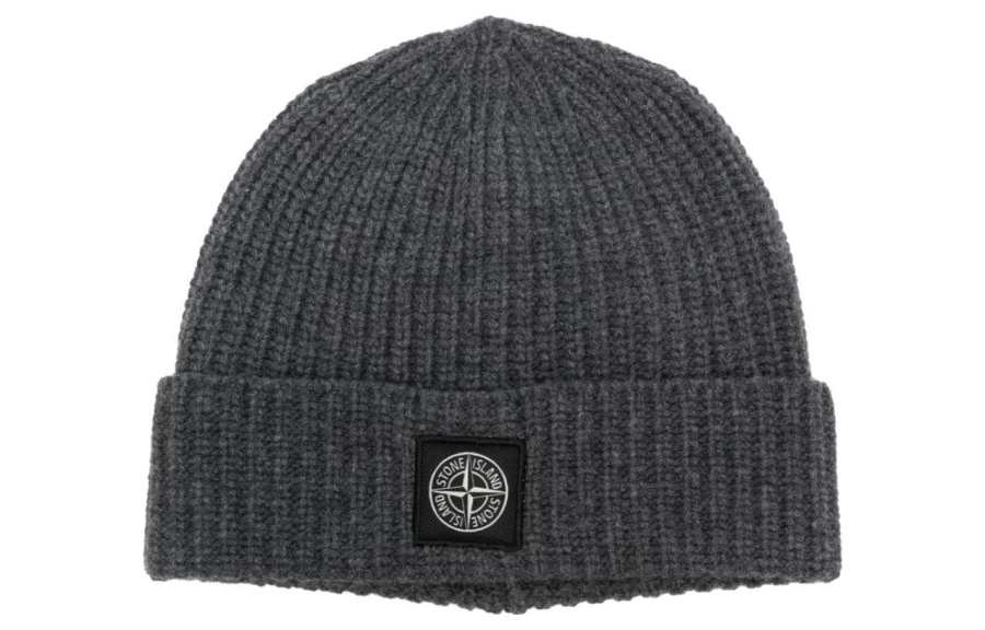 STONE ISLAND STONE ISLAND Logo Patch Knitted Beanie