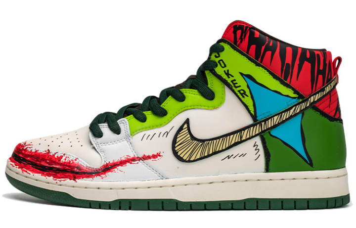 Nike Nike Dunk SB Slip Resistant Abrasion Resistant Mid top Skateboard Shoes Men's Green White