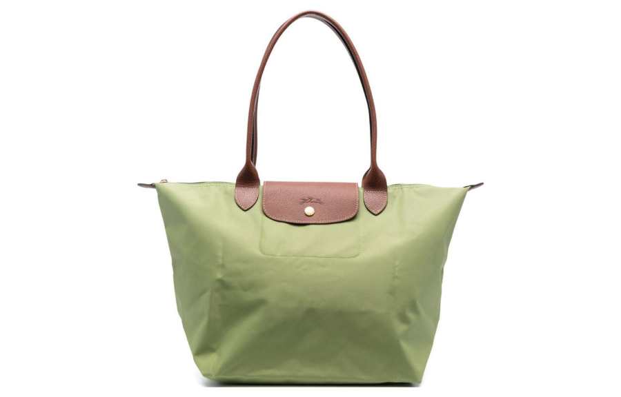 LONGCHAMP Le Pliage Canvas With Leather Dumpling Bag Handbag, Shoulder Bag Women's Olive Green