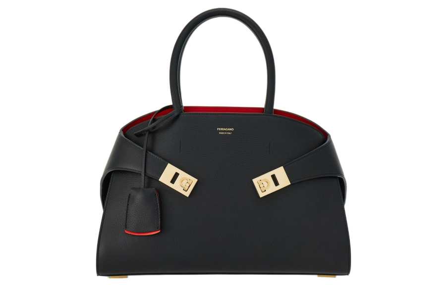 FERRAGAMO Cow Leather Shoulder Bag, Crossbody Bag, Handbag Small Women's Black