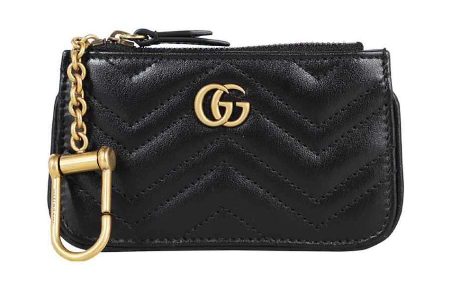 GUCCI GUCCI Leather Key Pouch Unisex Black
